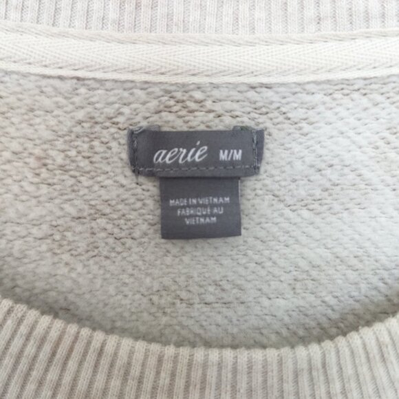 Aerie leopard print long sleeve medium sweatshirt brown pink cream cottagecore - Picture 5 of 10